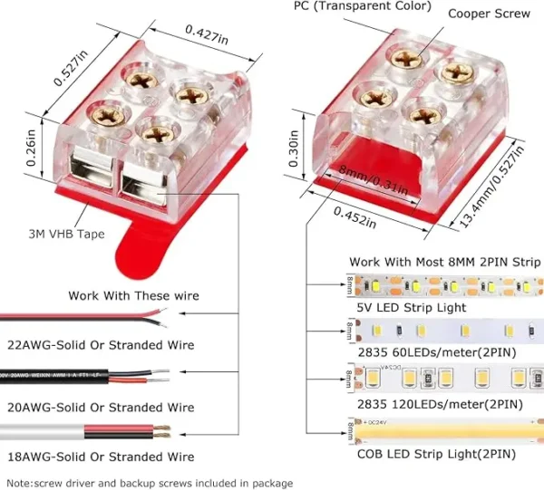 cob led tape connector
