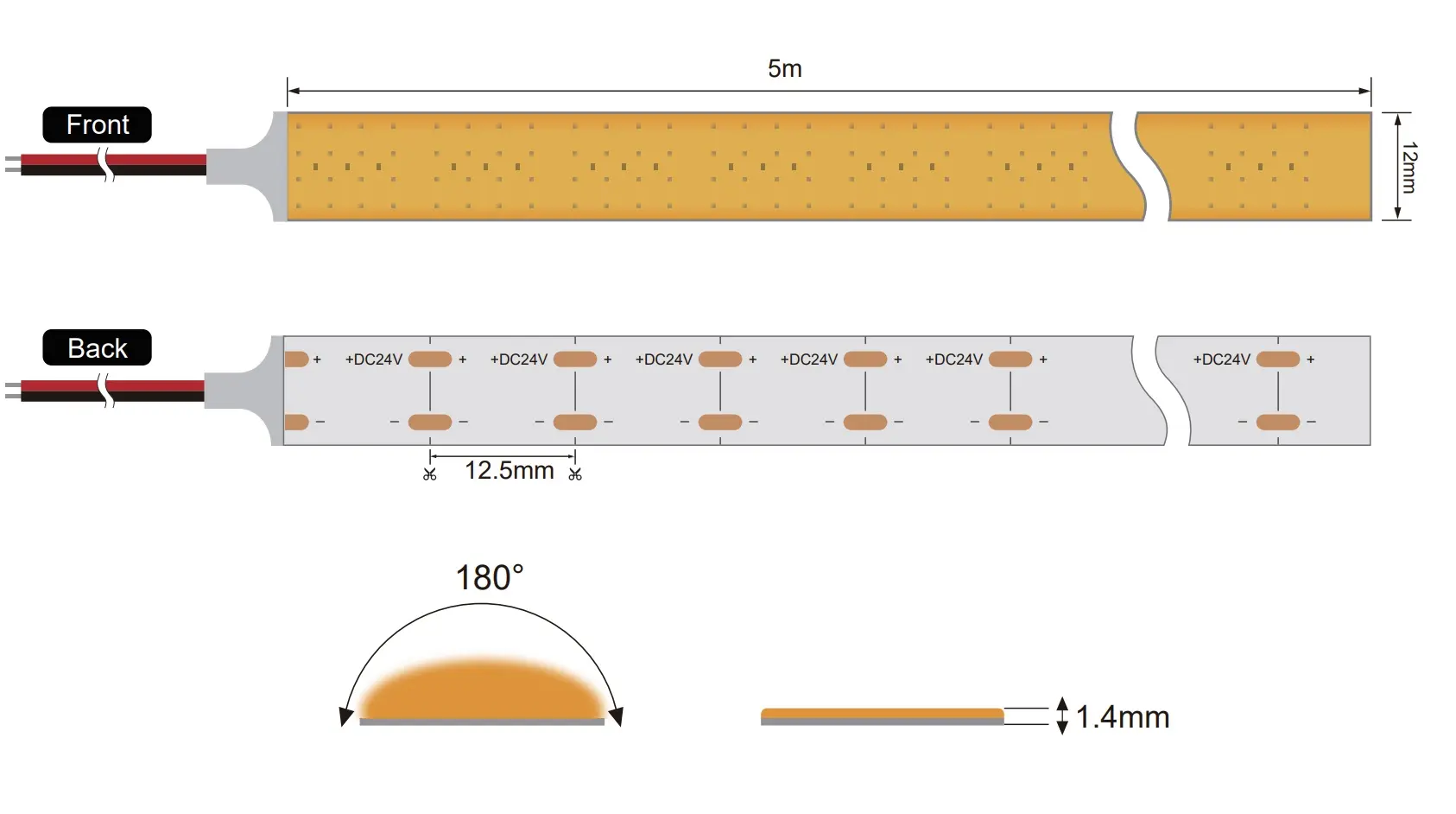 high power cob led strip