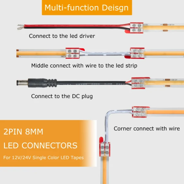 led strip light 2pin connector